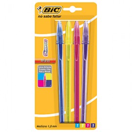 BOLIGRAFO BIC SHIMMERS COLORES SURTIDOS PAQ/4 - Envío Gratuito