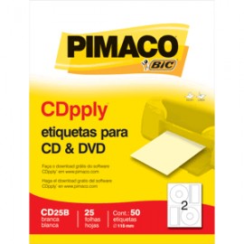 ETIQUETAS LASER INKJET CD/DVD PIMACO CON 25 PIEZAS - Envío Gratuito
