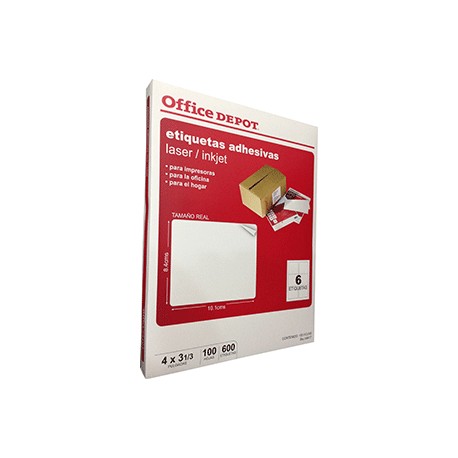 ETIQUETA LASER INKJET 4X3 1/3 OFFICE DEPOT C/600 - Envío Gratuito