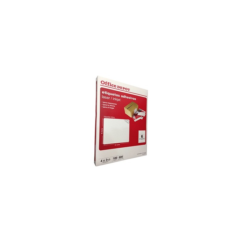 ETIQUETA LASER INKJET 4X3 1/3 OFFICE DEPOT C/600