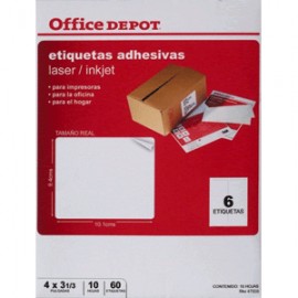 ETIQUETAS LASER INKJER OFFICE DEPOT 4X3 1/3 - Envío Gratuito