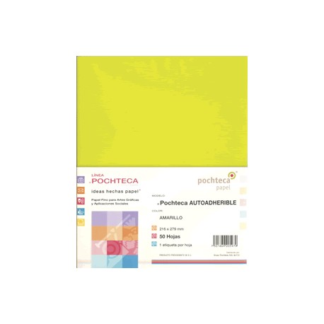 PAPEL AUTOADHERIBLE POCHTECA CARTA AMARILLO C/50 - Envío Gratuito