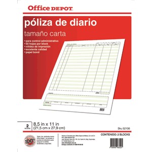 POLIZA DIARIO OFFICE DEPOT 50 HOJAS