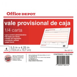 VALE PROVISIONAL CAJA OFFICE DEPOT - Envío Gratuito