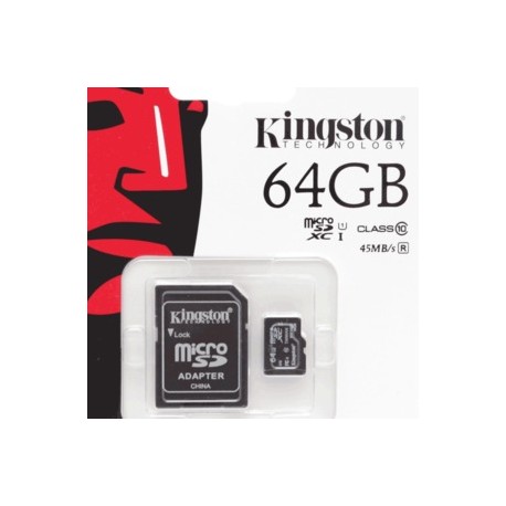 MICRO SD KINGSTON 64GB CLASE10 - Envío Gratuito