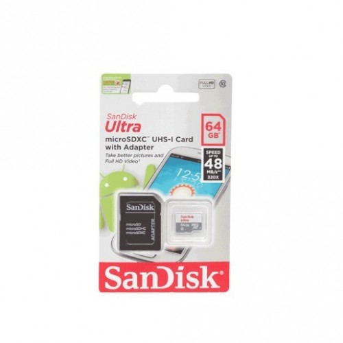 MICRO SD SANDISK 64GB DQL CLASE 10 30MB/S ULTRA - Envío Gratuito