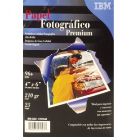PAPEL FOTOGRAFICO ALTO BRILLO 4 X 6 25 HOJAS IBM - Envío Gratuito